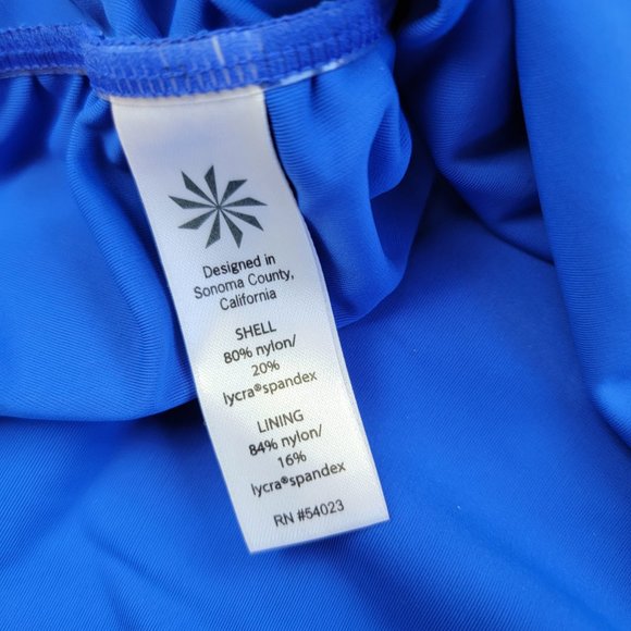 Athleta Tara Tankini Halter Swimsuit Top in Powerful Blue size 32D/DD Tall - Picture 7 of 10